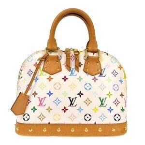 Louis Vuitton White Monogram Multicolor Alma PM Handbag M40443 FL0185 NQ00031